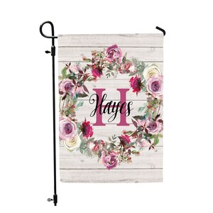 Personalized Garden Flag, Spring Floral Custom Flag, Garden Lawn,Yard Decor, Banners Front Houses