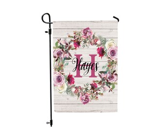 Personalized Garden Flag, Spring Floral Custom Flag, Garden Lawn,Yard Decor, Banners Front Houses