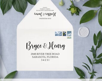 Envelope Address Printing Service - Digital Calligraphy - Color Envelope - Black Ink or White Ink Printing - Wedding Guest Address Printing