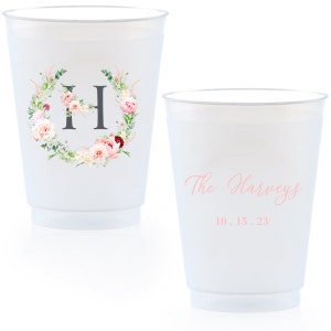 Engagement Party Custom Frosted Cups, 8oz, 9oz, 10oz, 12oz, 14oz, 16oz, 20oz, 24oz / Personalized Cups, Party Cups, Party