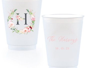 Engagement Party Custom Frosted Cups, 8oz, 9oz, 10oz, 12oz, 14oz, 16oz, 20oz, 24oz / Personalized Cups, Party Cups, Party