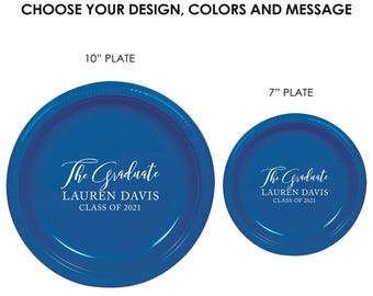 Graduation Plates, Custom Graduation Party Plates, Graduation Party Supplies, Grad Party Ideas, High School Graduation, Graduation 2025
