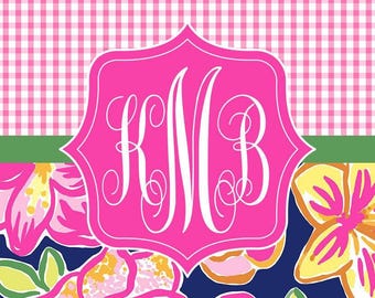 Personalized Preppy Front License Plate Car Tag for Women -Watercolor pattern  Lover