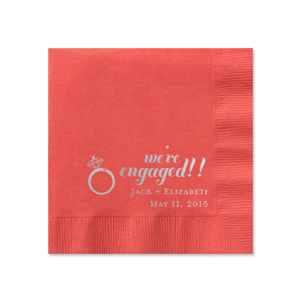 Engagement Napkins Personalized Napkins Custom Napkins Etsy