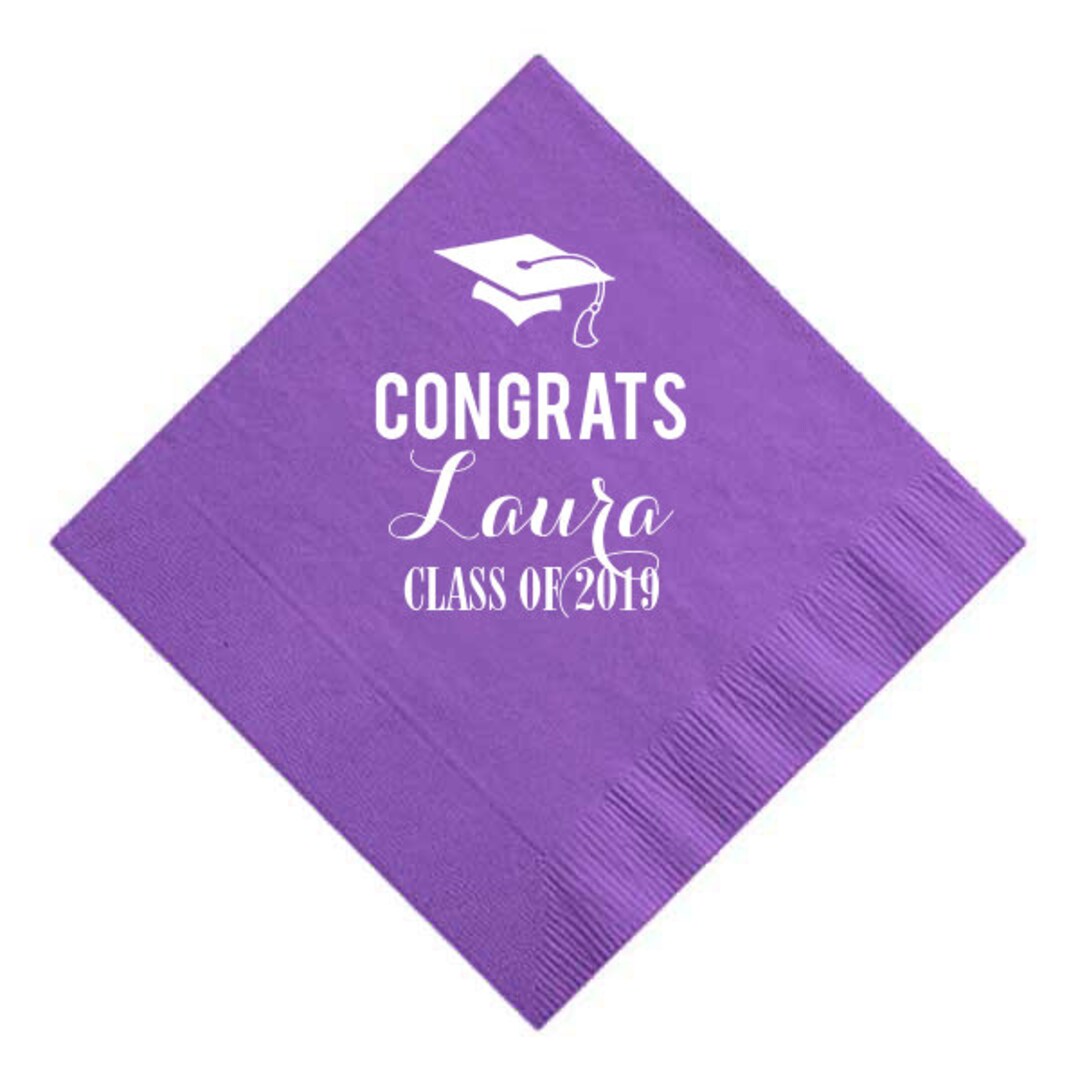 Custom Graduation Napkins, Class of 2024 Personalized Graduation