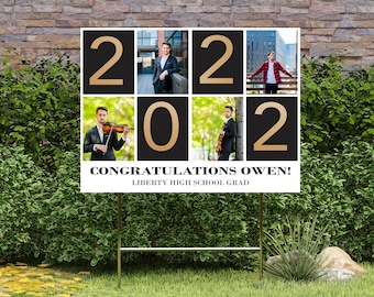 2024 Graduation Yard Signs | Lawn Sign for Graduates | Add your Custom Photo Custom Grad Sign | Any color