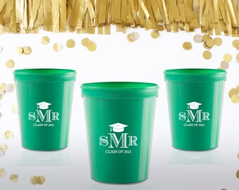 Graduation Tassel Printed Party Cups, Grad Cap Party Favors, Class of 2024 Cups, Class of 2024 Stadium Cups, College Grad Plastic Party Cups