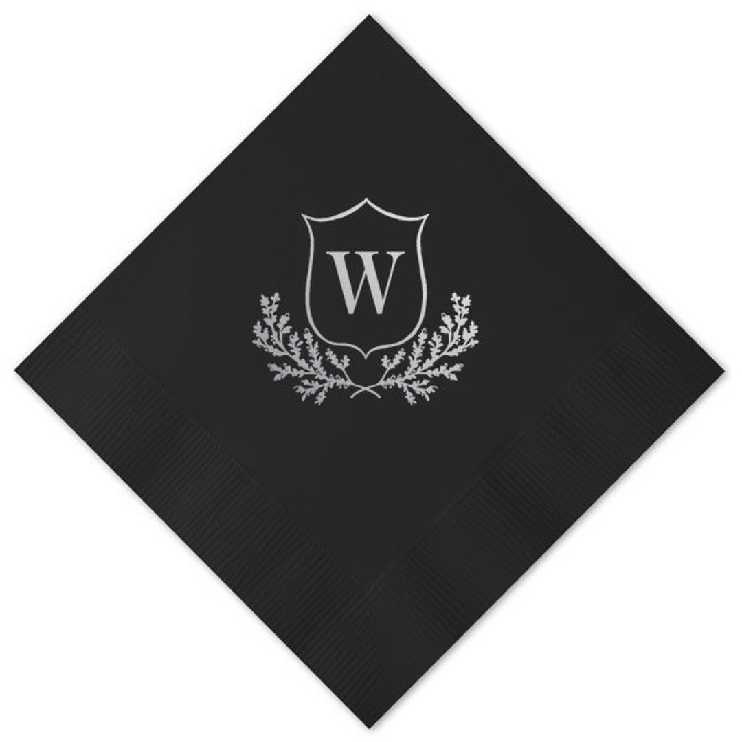 Wedding Napkins Gold Foil Napkins Custom Wedding Monogram Etsy