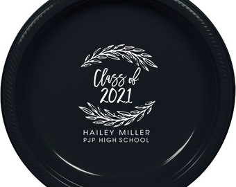 Graduation party plates, personalized plates, congrats grad 2024, college graduation party favor, high school graduation, party plates