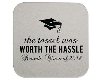 Graduation Party Coasters, Coasters for graduation, Custom Grad Coasters, Class of 2025, name coaster, Graduation Party, Coasters 225