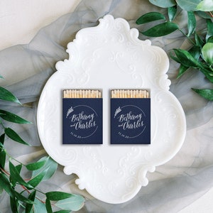 Wreath Design Custom Matchboxes, Single Initial Wedding Matches, Personalized Wedding Matchboxes, Custom Sparkler Matches, Cigar Matches