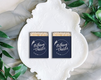 Wreath Design Custom Matchboxes, Single Initial Wedding Matches, Personalized Wedding Matchboxes, Custom Sparkler Matches, Cigar Matches