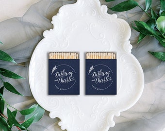 Wreath Design Custom Matchboxes, Single Initial Wedding Matches, Personalized Wedding Matchboxes, Custom Sparkler Matches, Cigar Matches