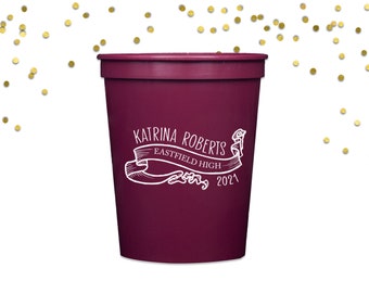 Graduation Cups Class of 2025 College Graduation Decorations Grad Party Favors Personalized Plastic Cups