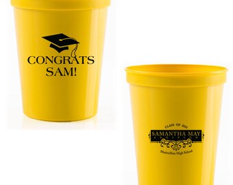 Class of 2024 Cups Personalized Graduation Cups Graduation Party Decorations Custom Printed Plastic Cups 2024 Graduation Cups Party Favors