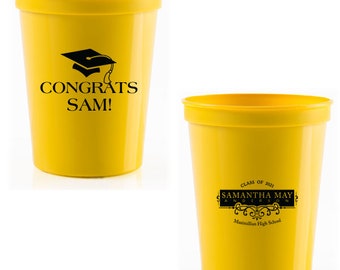 Class of 2024 Cups Personalized Graduation Cups Graduation Party Decorations Custom Printed Plastic Cups 2024 Graduation Cups Party Favors