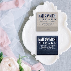 Personalized Matchbooks - Script Names - Wedding Favor, Custom Match, Wedding Decor, Wedding Matchbook Favors