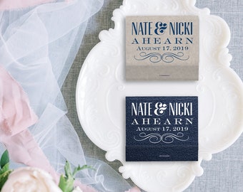 Personalized Matchbooks - Script Names - Wedding Favor, Custom Match, Wedding Decor, Wedding Matchbook Favors