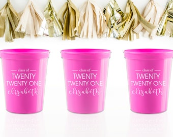 Graduation Party Cups, Custom Graduation Cups, Personalized Party Cups, Printed Shatterproof Cups, Graduation Favors, Class of 2024