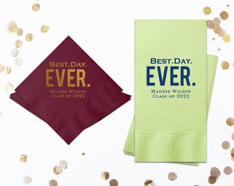Graduating Class 2025 Napkins, Personalized Set of 100 High School College, Grad Napkins, Custom Napkins for party