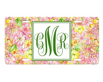 Car Accessories for Women, Lilly Inspired Front License Plate. Lily Inspired License Plate Frame, Seat Belt Cover