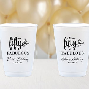 50 & Fabulous tazze infrangibili, tazza per il 50° compleanno, festa per il 50° compleanno, tazze smerigliate, tazze personalizzate, tazze personalizzate, decorazioni per il compleanno