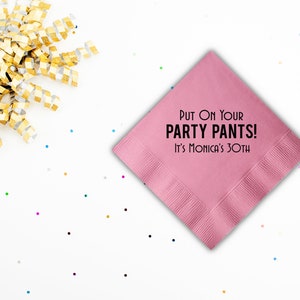 Custom Foil Birthday Napkins, Personalized Cocktail Napkins, Graduation, Birthday, Wedding, Logo Napkins, Corporate Beverage or Luncheon
