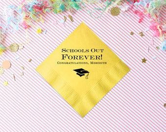 Custom Graduation Napkins, Class of 2024 Personalized Graduation Cocktail Napkins -Beverage, Luncheon, Dinner, and Guest Towels