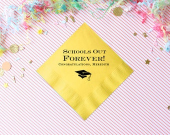 Custom Graduation Napkins, Class of 2025 Personalized Graduation Cocktail Napkins -Beverage, Luncheon, Dinner, and Guest Towels