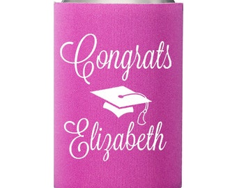 Custom Graduation Can Coolers, Congrats to the Graduate, Congrats to the Class Of, Graduation Party Favor, Cheers to Graduate