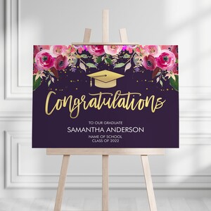 Graduation Celebration Party Personalized Welcome Sign Printable | Confetti | choose your colors | Class of 2025 | DIGITAL PRINTABLE FILES