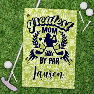 Serviette de golf personnalisée Greatest Mom by Par, serviette de golf florale, cadeau ligue des dames, serviette de golf pour femme, serviette de golf pour filles, cadeau de golf, cadeau maman