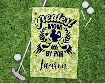 Greatest Mom By Par Golf Towel Personalized, Floral Golf Towel, Ladies League Gift, Womans Golf Towel, Girls Golf Towel, Golf Gift, Mom Gift