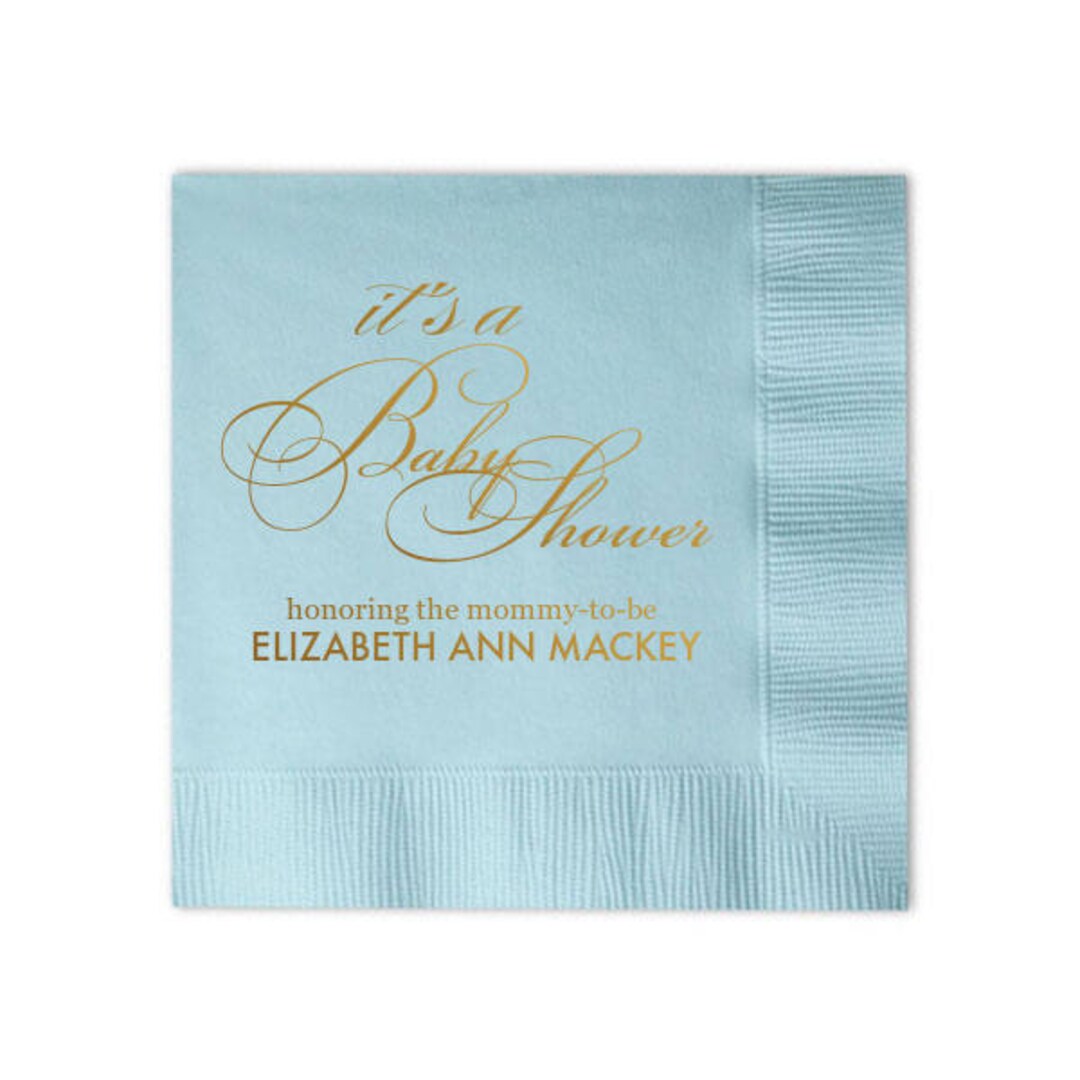 Custom Baby Shower Napkins, Personalized Napkins, Baby Shower Luncheon, Guest Towel, Gender