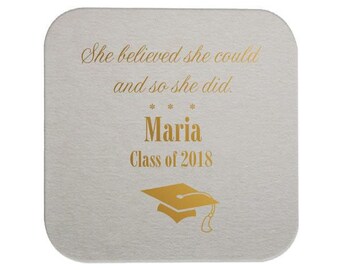 Coasters - Graduation Party, Personalized Coasters, Grad Coasters, Class of 2025, name coaster, Congrats Grad, Graduation Party, 229