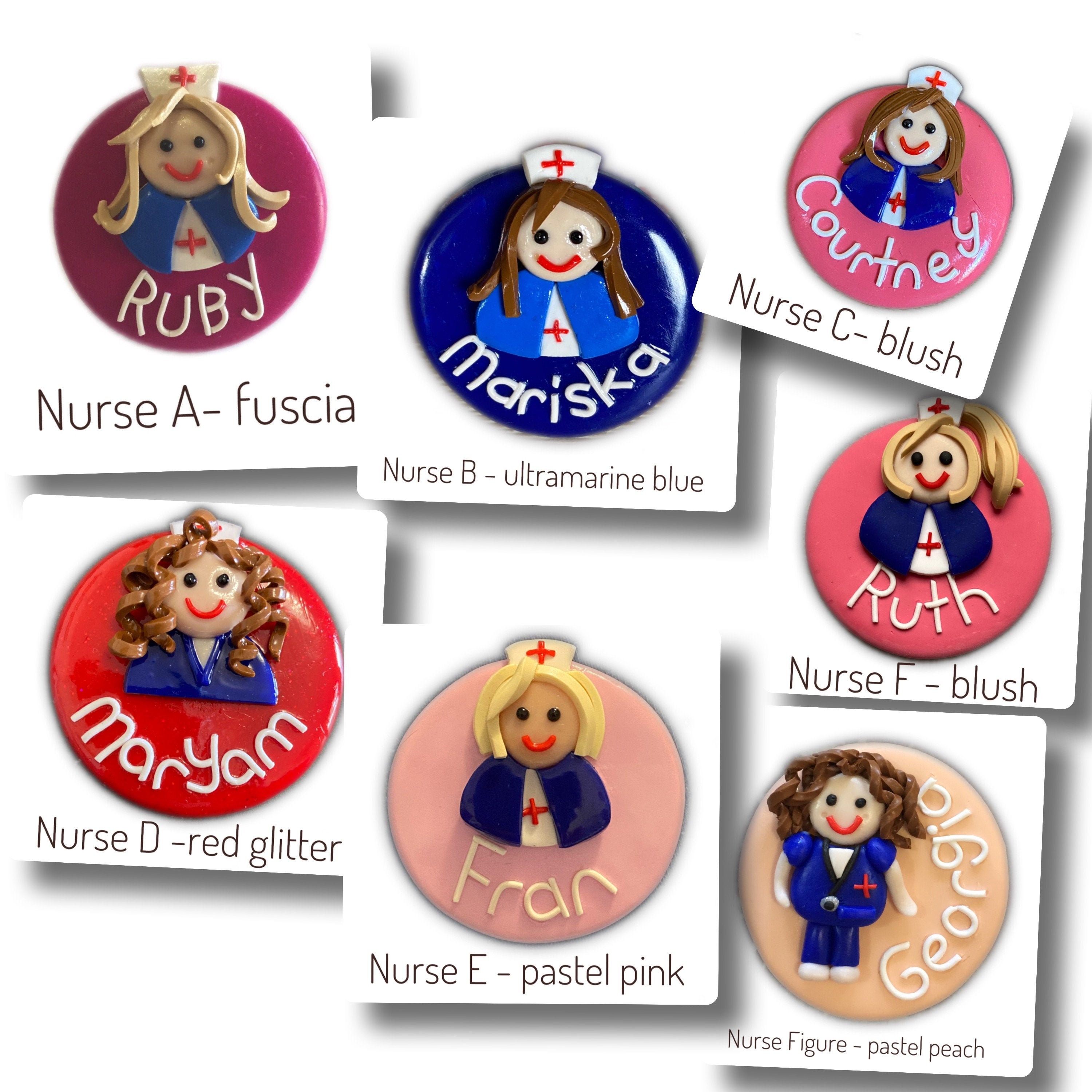 Personalised Handmade Polymer Clay Name Badge Nurse Hospital Etsy Australia
