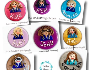 Custom Polymer Clay Nurse Name Badge - Personalised gift for Nurses - Handmade in Australia