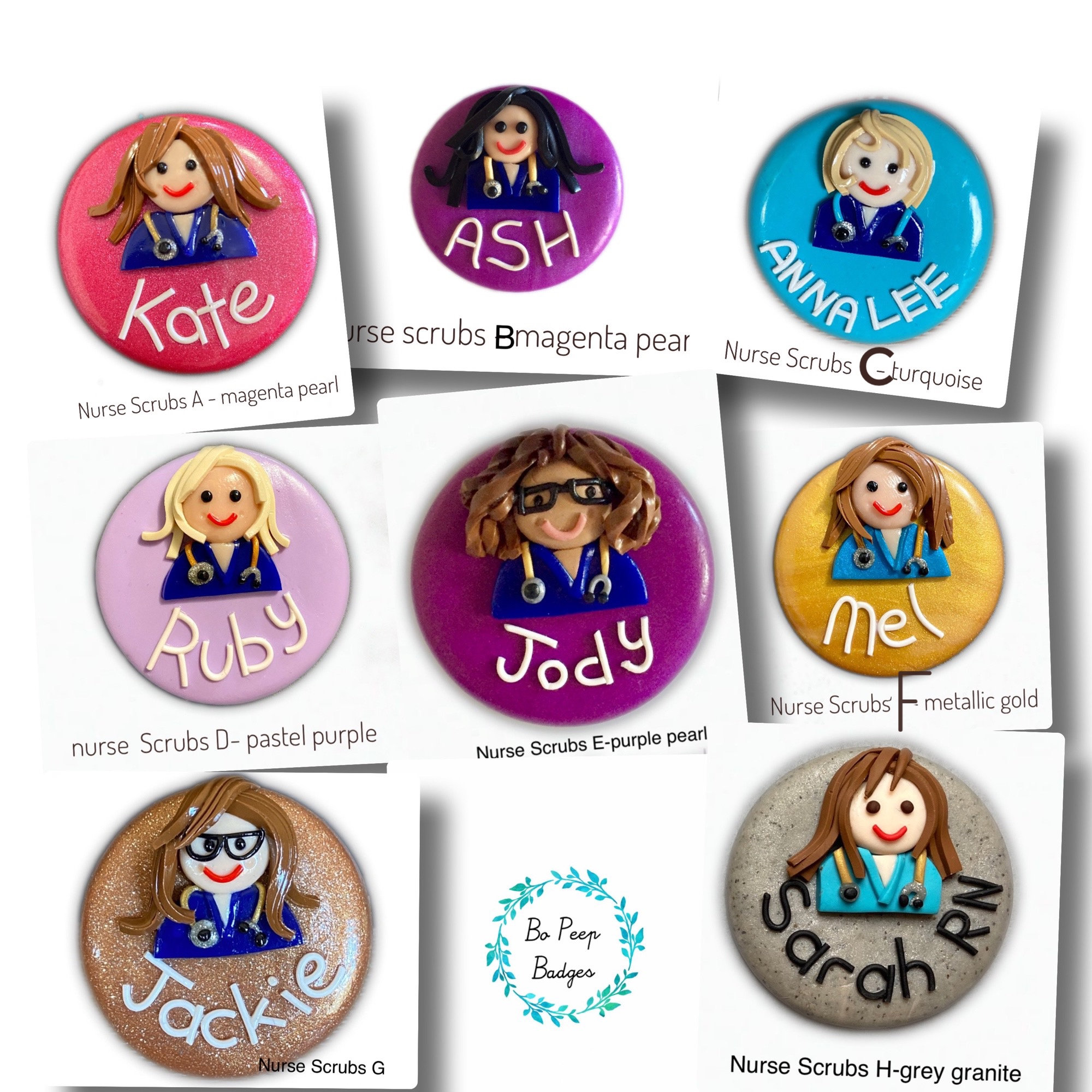 Personalised Handmade Polymer Clay Name Badge Nurse Hospital Etsy Australia