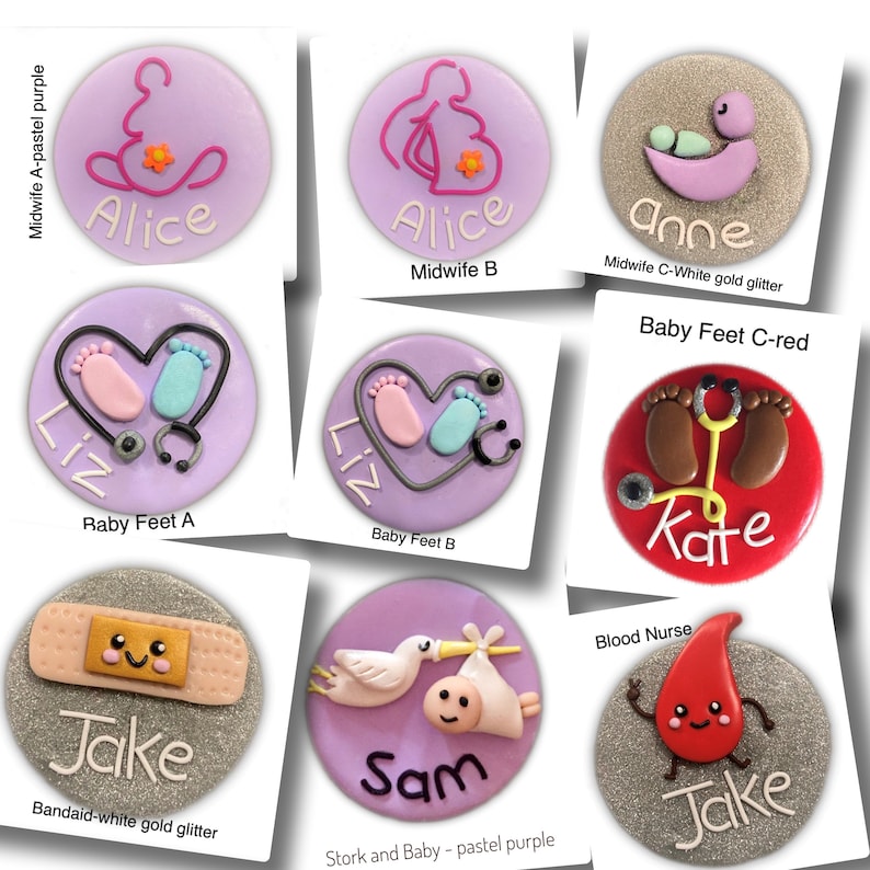 Personalised Handmade Polymer Clay Name Badge Nurse Hospital Etsy Australia