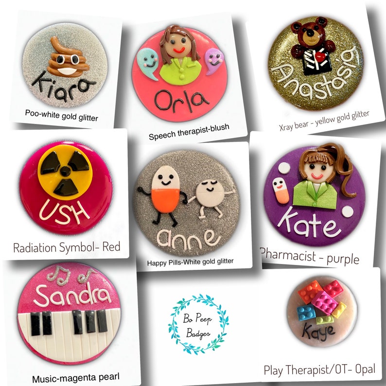 Personalised Handmade Polymer Clay Name Badge Nurse Hospital Etsy Australia