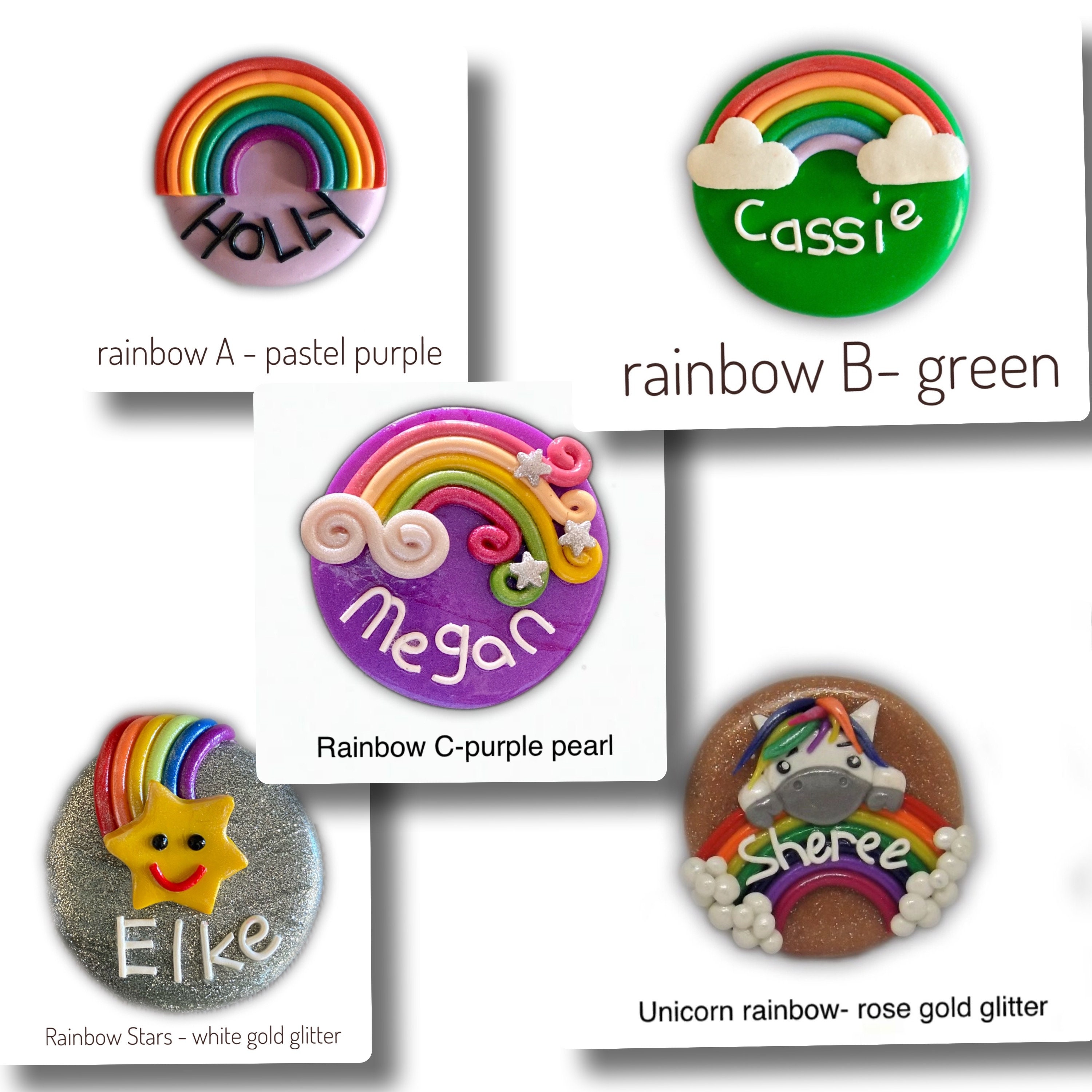 Personalised handmade polymer clay name badge Etsy