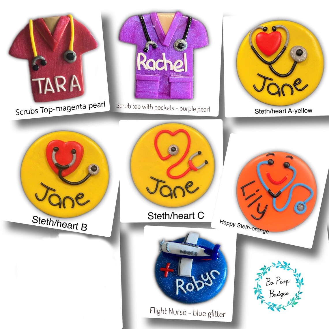 Personalised Handmade Polymer Clay Name Badge Nurse Hospital Etsy Australia