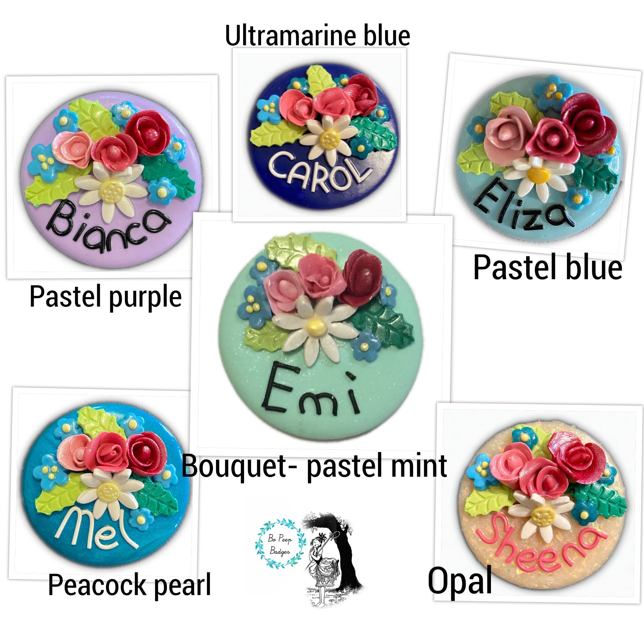 Personalised handmade polymer clay name badge Etsy
