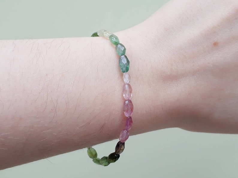 Handmade bracelet Gemstone bracelet Boho chic Spectrum gemstone bracelet Afghan tourmaline Rustic gemstone beads Unique Christmas gift