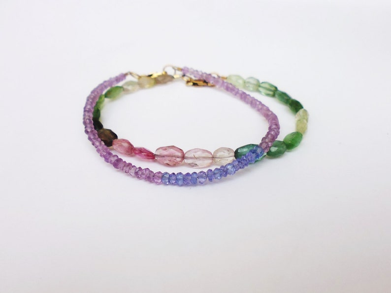 Handmade bracelet Gemstone bracelet Boho chic Spectrum gemstone bracelet Afghan tourmaline Rustic gemstone beads Unique Christmas gift