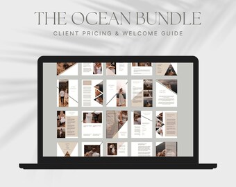 Ocean Theme Photographer Client Guide Bundle | Canva Templates (Digital Download)