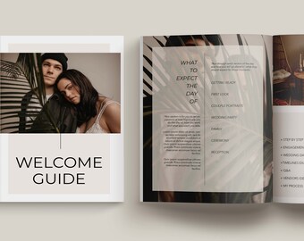Photography Welcome Guide Template for Canva | Minimalist Client Onboarding (Digital)