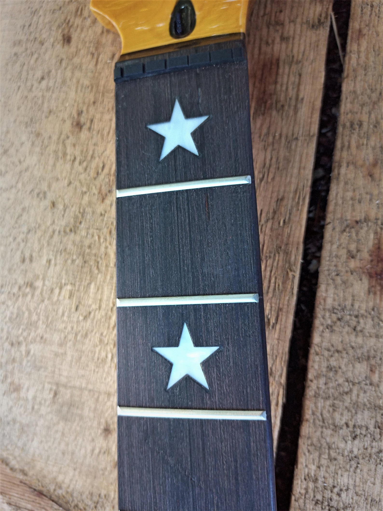 Custom star inlay ST Guitar neck replacement Steel frets Etsy