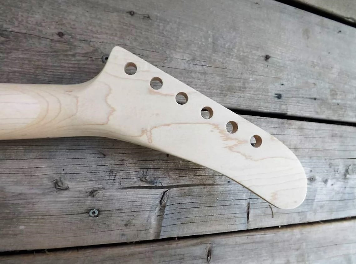 Reverse banana Headstock hockey stick guitar neck floyd lock Etsy