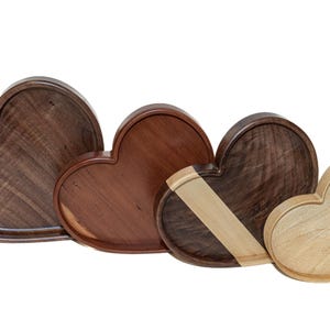 Walnut Heart-Shaped Catch-All Tray Personalized for Women